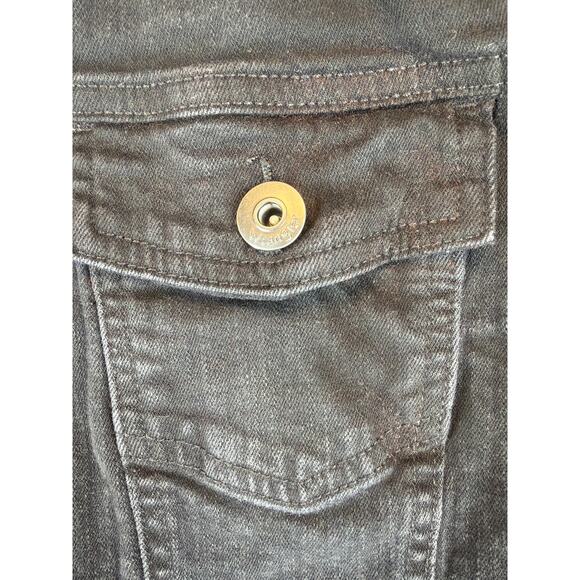 Wrangler Authentic's Jean Stretch Jacket Black Women’s Large Silver Buttons - Picture 3 of 9